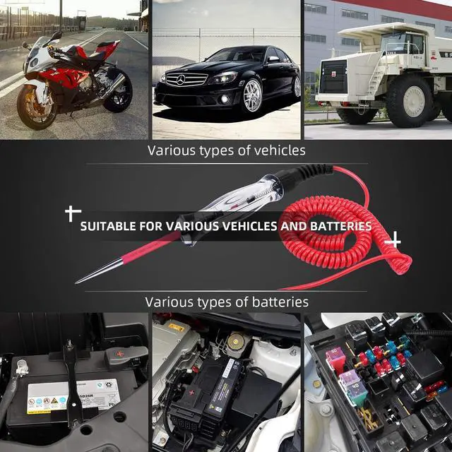 Alt view image 7 of 7 - KEHIPI Premium LED Bulb Automotive Circuit Tester, 6-24V Test Light with 135 Inch PU Extended Spring Wire, Sharp Hard Steel Probe Vehicle Circuits Low DC Voltage Light Tester