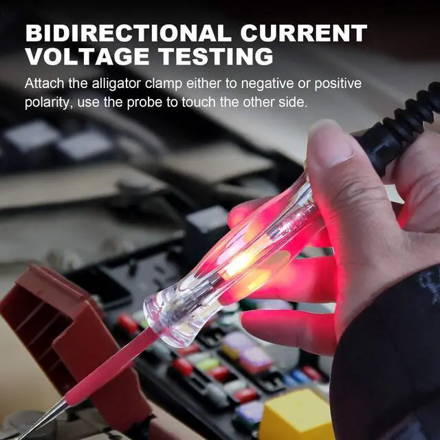 Alt view image 6 of 7 - KEHIPI Premium LED Bulb Automotive Circuit Tester, 6-24V Test Light with 135 Inch PU Extended Spring Wire, Sharp Hard Steel Probe Vehicle Circuits Low DC Voltage Light Tester