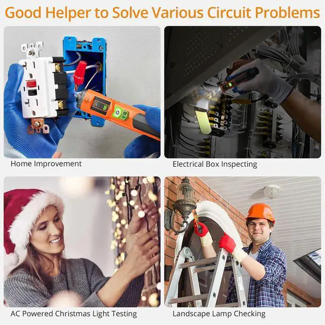 Alt view image 5 of 7 - KEHIPI Voltage Tester/Non Contact Voltage Tester 12-1000V/48V-1000 Adjustable Sensitivity AC Voltage Detector Tester Pen Live/Null Wire Tester with Indicator Lamp Buzzer Alarm Wire Breakpoint Finder