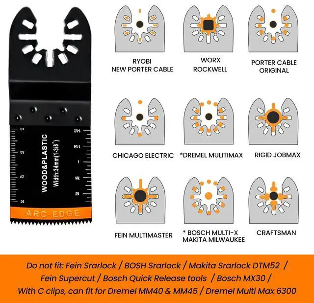 Alt view image 7 of 7 - KEHIPI 86 Pack Oscillating Saw Blades with Case, Arc Edge Multitool Blades, Oscillating Tool Blade, Bi-Metal for Wood/Metal/Plastic Kits Fit for Milwaukee Ryobi