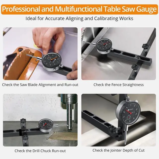 Alt view image 3 of 7 - KEHIPI 0-1"/0.001" Dial Indicator Table Saw Gauge Suitable for Table Saws with a Groove Width of 3/4" (19mm) or More for Aligning and Calibrating in Workshop,Machinery,Band Saw and Drill Press-Black