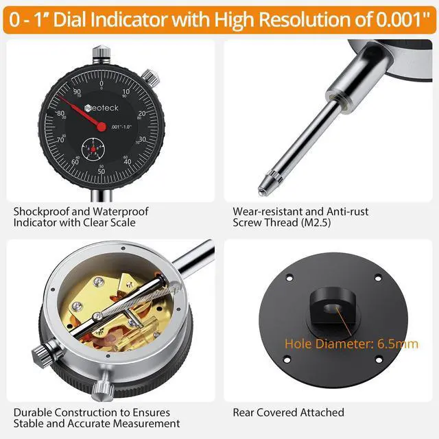 Alt view image 4 of 7 - KEHIPI 0-1"/0.001" Dial Indicator Table Saw Gauge Suitable for Table Saws with a Groove Width of 3/4" (19mm) or More for Aligning and Calibrating in Workshop,Machinery,Band Saw and Drill Press-Black