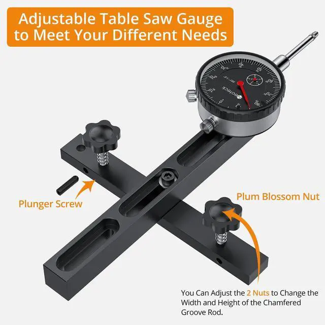 Alt view image 5 of 7 - KEHIPI 0-1"/0.001" Dial Indicator Table Saw Gauge Suitable for Table Saws with a Groove Width of 3/4" (19mm) or More for Aligning and Calibrating in Workshop,Machinery,Band Saw and Drill Press-Black