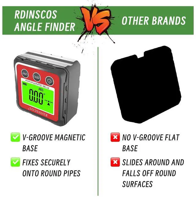 Alt view image 5 of 5 - KEHIPI Digital Angle Finder Magnetic Table Saw Angle Finder Tool - Digital Inclinometer -4 of 90 Degree Finder Angle Cube Digital Protractor Bevel Gauge for Woodworking Micro Jig (PT180R)