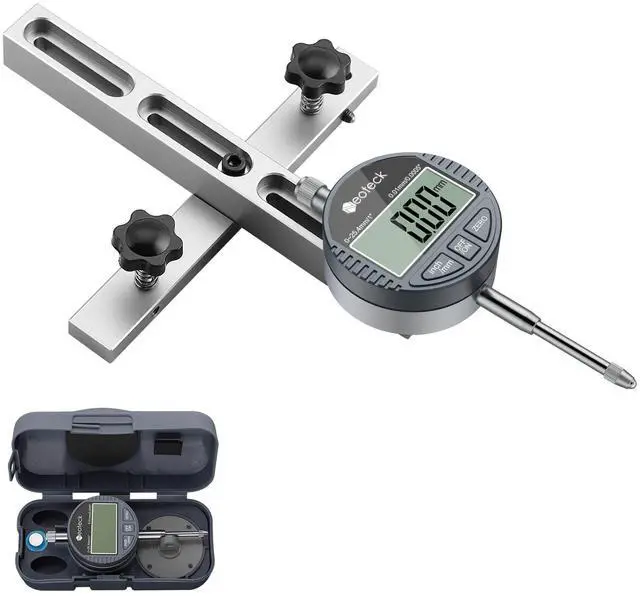 Main image of KEHIPI 0-1'' Digital Dial Indicator Table Saw Gauge Suitable for Table Saws with a Groove Width of 3/4" (19mm) or more for Aligning and Calibrating Work,Shop Machinery,Band Saw and Drill Press-Silver