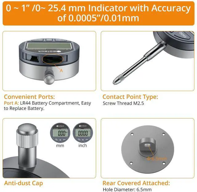 Alt view image 6 of 7 - KEHIPI 0-1'' Digital Dial Indicator Table Saw Gauge Suitable for Table Saws with a Groove Width of 3/4" (19mm) or more for Aligning and Calibrating Work,Shop Machinery,Band Saw and Drill Press-Silver