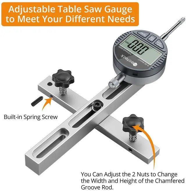 Alt view image 5 of 7 - KEHIPI 0-1'' Digital Dial Indicator Table Saw Gauge Suitable for Table Saws with a Groove Width of 3/4" (19mm) or more for Aligning and Calibrating Work,Shop Machinery,Band Saw and Drill Press-Silver