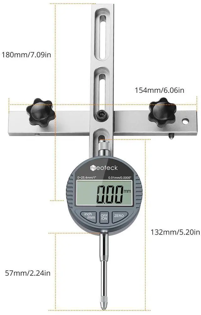 Alt view image 7 of 7 - KEHIPI 0-1'' Digital Dial Indicator Table Saw Gauge Suitable for Table Saws with a Groove Width of 3/4" (19mm) or more for Aligning and Calibrating Work,Shop Machinery,Band Saw and Drill Press-Silver