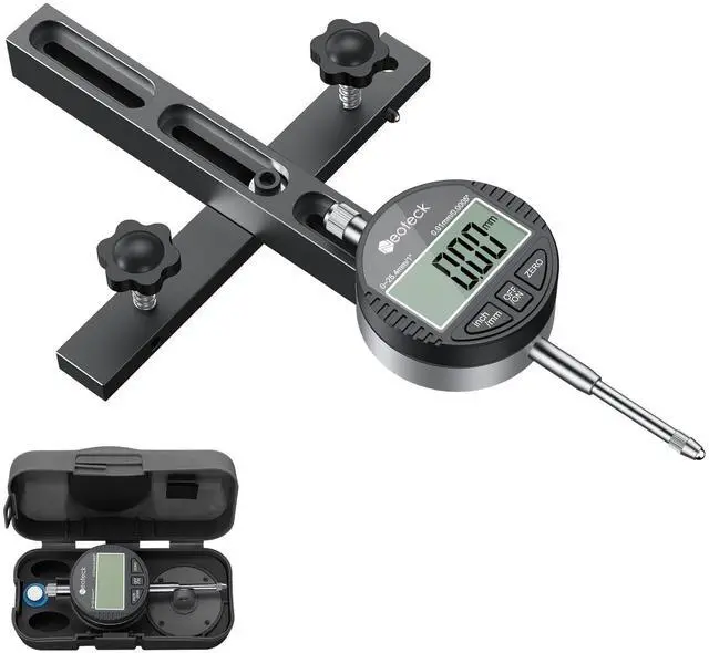 Main image of KEHIPI 0-1'' Digital Dial Indicator Table Saw Gauge Suitable for Table Saws with a Groove Width of 3/4" (19mm) or More for Aligning and Calibrating Work,Shop Machinery,Band Saw and Drill Press-Black