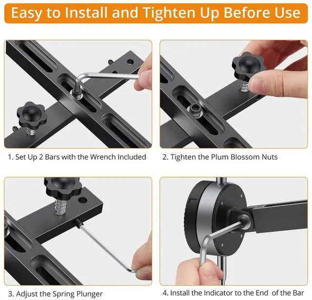 Alt view image 4 of 7 - KEHIPI 0-1'' Digital Dial Indicator Table Saw Gauge Suitable for Table Saws with a Groove Width of 3/4" (19mm) or More for Aligning and Calibrating Work,Shop Machinery,Band Saw and Drill Press-Black