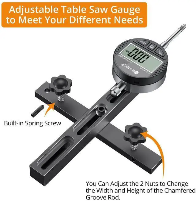 Alt view image 5 of 7 - KEHIPI 0-1'' Digital Dial Indicator Table Saw Gauge Suitable for Table Saws with a Groove Width of 3/4" (19mm) or More for Aligning and Calibrating Work,Shop Machinery,Band Saw and Drill Press-Black