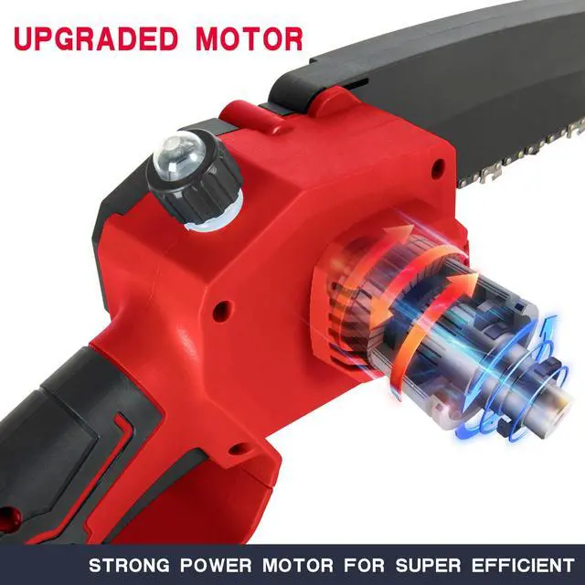 Alt view image 3 of 6 - KEHIPI Mini Chainsaw 8-inch Compatible with Milwaukee M18 Batteries, Cordless Brushless Chain Saw with Oiler, Safety Lock for Tree Trimming,Wood Cutting (NO BATTERY)