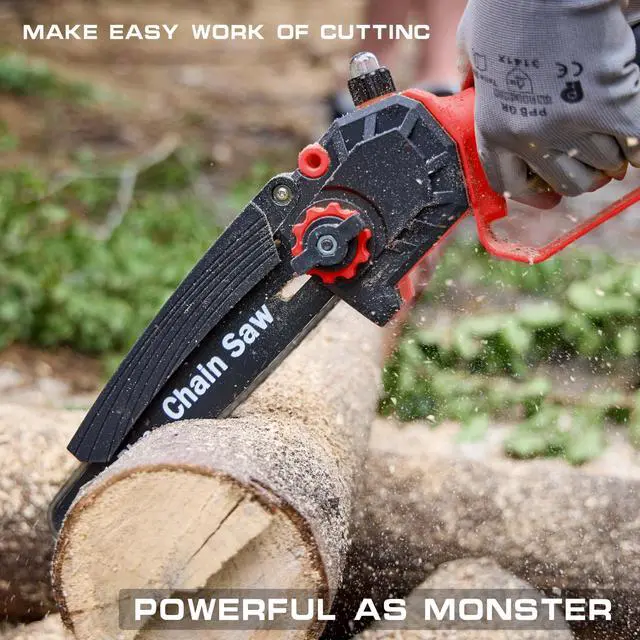 Alt view image 5 of 6 - KEHIPI Mini Chainsaw 8-inch Compatible with Milwaukee M18 Batteries, Cordless Brushless Chain Saw with Oiler, Safety Lock for Tree Trimming,Wood Cutting (NO BATTERY)