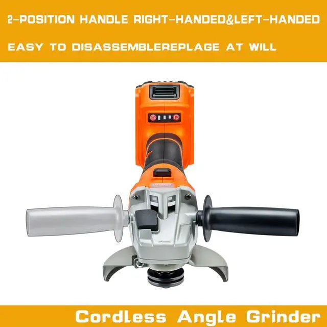 Alt view image 3 of 6 - KEHIPI Cordless Angle Grinder, 20V Brushless Electric Grinding Wheels, Lithium Cutter Utility Power Tool 125mm M14 Angle Grinder Compatible with DEWALT 20V MAX Batteries (NO BATTERY)