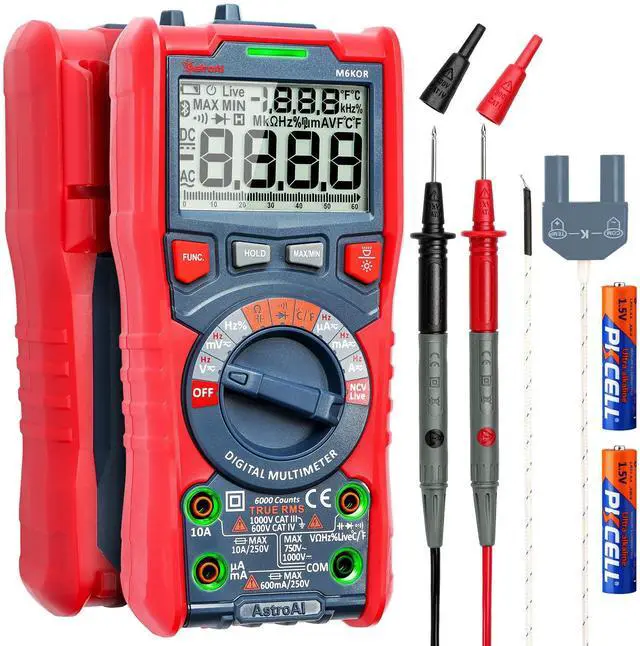 Main image of KEHIPI  Digital Multimeter, TRMS 6000 Counts Auto-Ranging Voltage Tester Voltmeter Measuring AC/DC Voltage Current, Capacitance Resistance Frequency Temperature Continuity Diodes with NCV