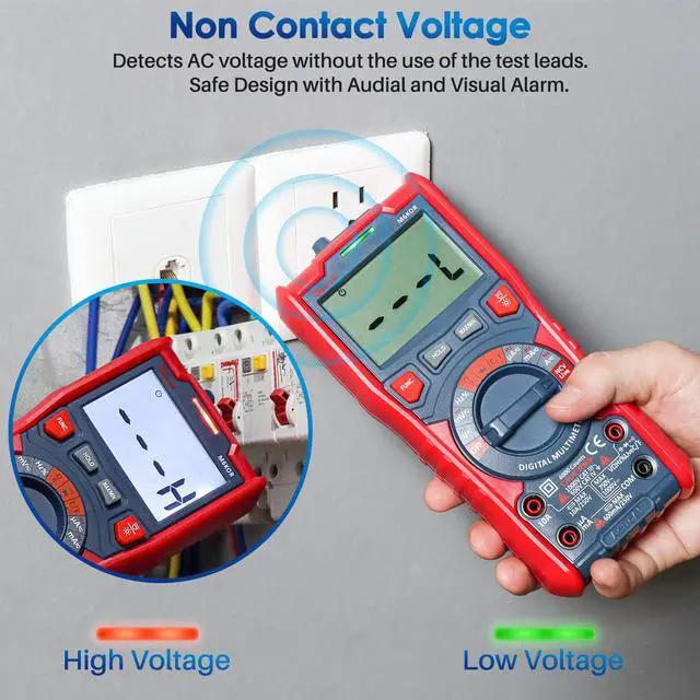 Alt view image 6 of 7 - KEHIPI  Digital Multimeter, TRMS 6000 Counts Auto-Ranging Voltage Tester Voltmeter Measuring AC/DC Voltage Current, Capacitance Resistance Frequency Temperature Continuity Diodes with NCV