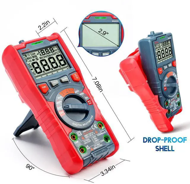 Alt view image 7 of 7 - KEHIPI  Digital Multimeter, TRMS 6000 Counts Auto-Ranging Voltage Tester Voltmeter Measuring AC/DC Voltage Current, Capacitance Resistance Frequency Temperature Continuity Diodes with NCV