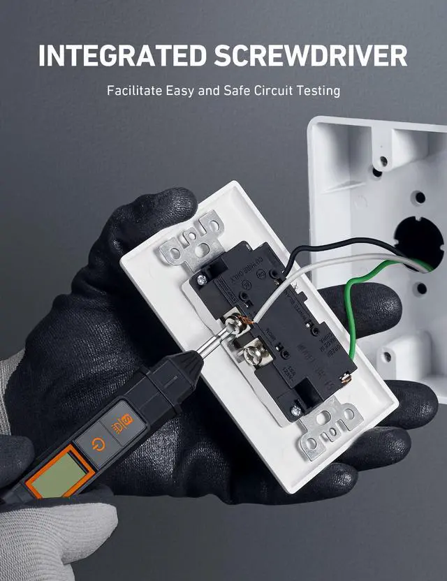 Alt view image 3 of 7 - KEHIPI VTS1000H Voltage Tester with Screwdriver, Non-Contact Electrical Tester, Dual Range AC 12V/70V-1000V, Live Wire Test, Wire Breakpoint Finder, Audible Alarm, LCD Percentage Display, Orange