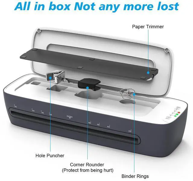 Alt view image 4 of 7 - KEHIPI Laminator Machine 13-Inch Thermal Lamination with Laminating Sheets 9 in1 Office Desktop Laminate Machine, Portable A3 Laminater for Teachers Personal 60S Warm-Up Never Jam