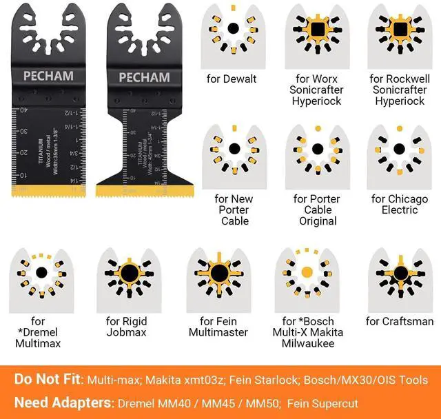 Alt view image 4 of 7 - KEHIPI 50PCS Titanium Oscillating Tool Blades, Universal Oscillating Multitool Blades Metal Cutting Quick Release for Hard Material Metal Nails Wood Plastic Fit Dewalt Rockwell Milwaukee Makita Bosch