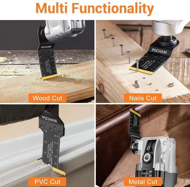 Alt view image 5 of 7 - KEHIPI 50PCS Titanium Oscillating Tool Blades, Universal Oscillating Multitool Blades Metal Cutting Quick Release for Hard Material Metal Nails Wood Plastic Fit Dewalt Rockwell Milwaukee Makita Bosch