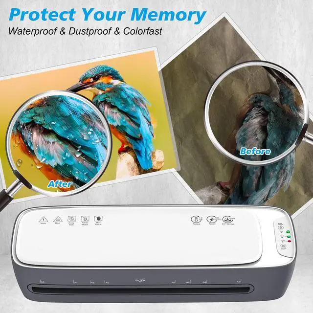 Alt view image 7 of 7 - KEHIPI Laminator Machine 13-Inch Thermal Lamination with Laminating Sheets 9 in1 Office Desktop Laminate Machine, Portable A3 Laminater for Teachers Personal 60S Warm-Up Never Jam