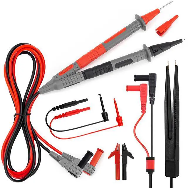 Main image of KEHIPI Multimeter Test Lead Set for Electrical Testing, Soft Silicone Test Leads Kit for Fluke//INNOVA Multimeter Electronic Clamp Meter 11 PCS