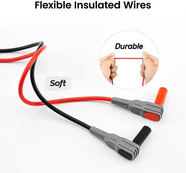 Alt view image 4 of 7 - KEHIPI Multimeter Test Lead Set for Electrical Testing, Soft Silicone Test Leads Kit for Fluke//INNOVA Multimeter Electronic Clamp Meter 11 PCS