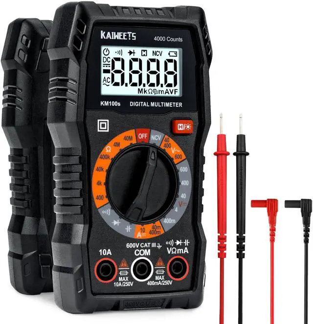 Main image of KEHIPI Digital Multimeter 4000 Counts, Voltage Tester with Accurate Ohm Volt Amp Readings, DC/AC Voltmeter Clearly Measures Resistance Continuity Diode Capacitance NCV for Household and Automotive