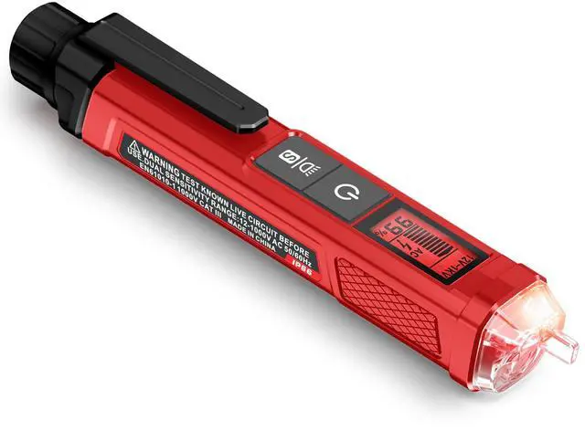 Main image of KEHIPI  Voltage Tester/Non-Contact Voltage Tester with Signal Percentage, Dual Range AC 12V/70V-1000V, Live/Null Wire Tester, Electrical Tester with LCD Display, Wire Breakpoint Finder (Full Red)