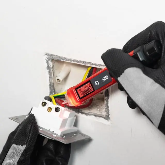 Alt view image 2 of 7 - KEHIPI  Voltage Tester/Non-Contact Voltage Tester with Signal Percentage, Dual Range AC 12V/70V-1000V, Live/Null Wire Tester, Electrical Tester with LCD Display, Wire Breakpoint Finder (Full Red)