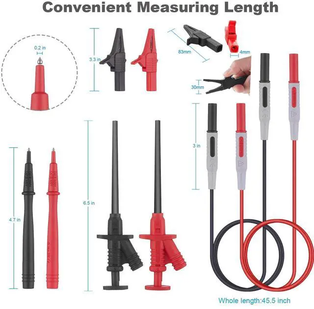 Alt view image 2 of 7 - KEHIPI Electronic Test Lead Kit WG-6625 Multimeter Test Lead Set, Automotive Electronic Connectors Cables Hand Tool Tester