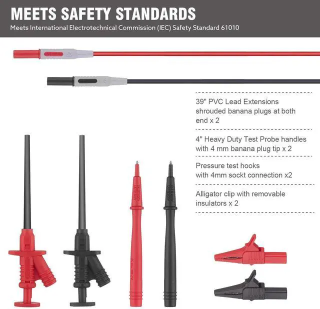 Alt view image 4 of 7 - KEHIPI Electronic Test Lead Kit WG-6625 Multimeter Test Lead Set, Automotive Electronic Connectors Cables Hand Tool Tester