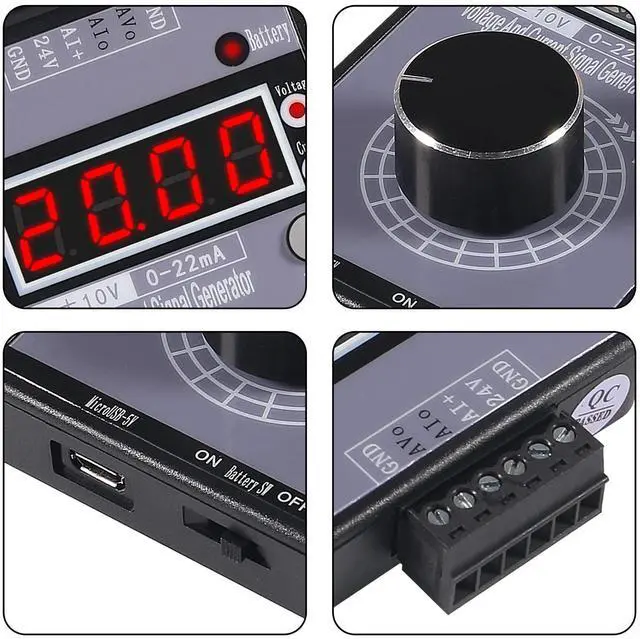 Alt view image 6 of 6 - KEHIPI Adjustable 4-20mA Signal Generator Current Voltage Analog Simulator 0-10V/0-22mA Signal Sources with LCD Display for Value Adjusting PLC Controller Panel LED Testing Calibration