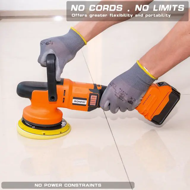 Alt view image 3 of 6 - KEHIPI Cordless Orbital Polisher for DEWALT 20V MAX Batteries, 6inch 150mm Brushless Buffer Car Waxer with 6 speeds 750-6800RPM, 13PCS Polishing Accessories (NO BATTERY)