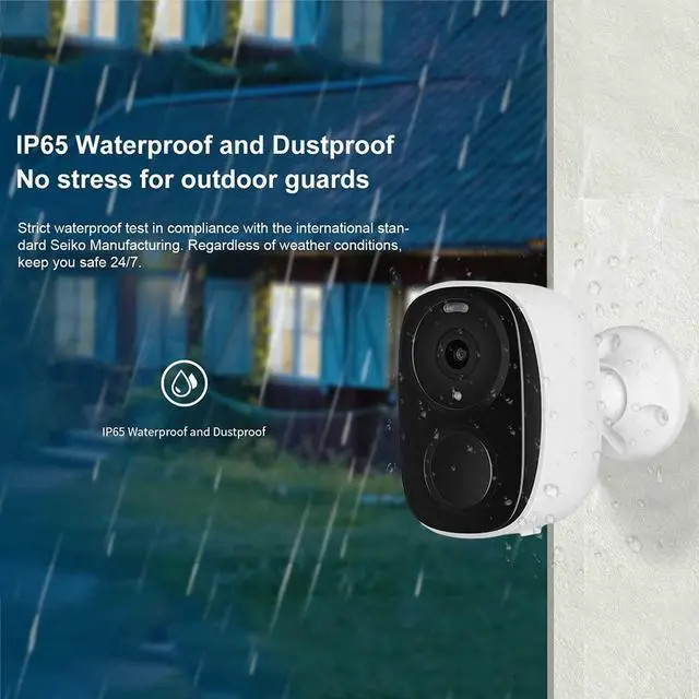 Alt view image 5 of 7 - KEHIPI 2K 3MP Outdoor Wireless Security Camera Support Pairing Via Bluetooth, Rechargeable Battery-Powered WiFi Home CCTV Bullet Camera, Spotlight, PIR Motion Detection, 2-Way Audio, Night Vision