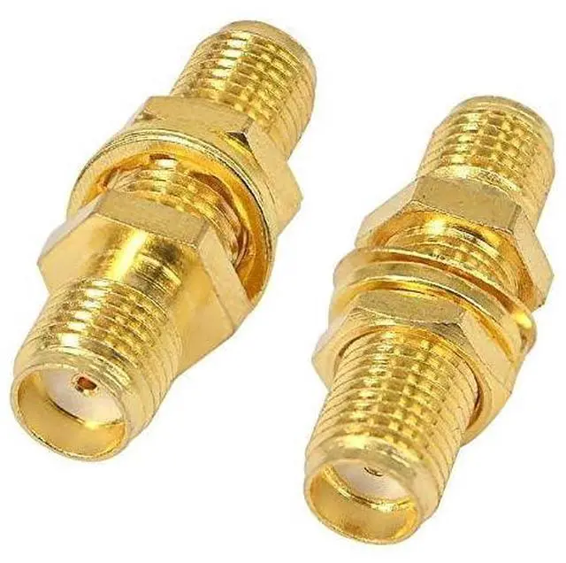Main image of KEHIPI SMA Socket Connector Panel Chassis Mount SMA Female to Female Bulkhead Extendable Antenna Jack Adapter for Antennas Wireless LAN Devices Coaxial Cable Pack of 2