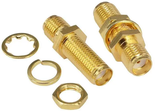 Alt view image 4 of 7 - KEHIPI SMA Socket Connector Panel Chassis Mount SMA Female to Female Bulkhead Extendable Antenna Jack Adapter for Antennas Wireless LAN Devices Coaxial Cable Pack of 2