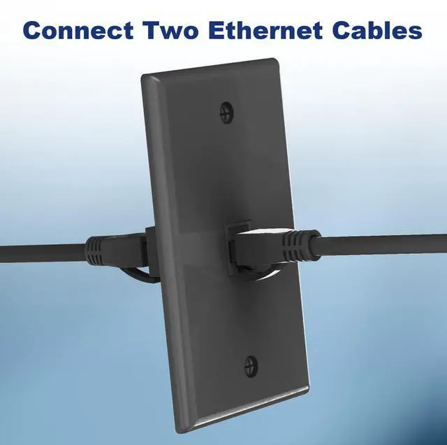 Alt view image 3 of 7 - KEHIPI Black Ethernet Wall Plate (UL Listed), 1-Port Cat6 Female to Female Wall Jack, Keystone Wall Plate with RJ45 Keystone Inline Coupler for Cat6/Cat5e/Cat5 Cables, 2-Pack