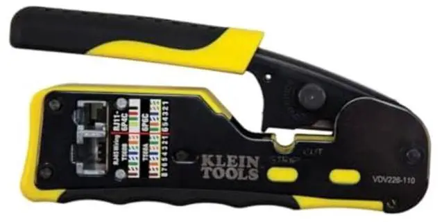 Main image of KEHIPI VDV226-110 Ratcheting Modular Data Cable Crimper / Wire Stripper / Wire Cutter for RJ11/RJ12 Standard, RJ45 Pass-Thru Connectors