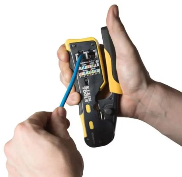 Alt view image 5 of 7 - KEHIPI VDV226-110 Ratcheting Modular Data Cable Crimper / Wire Stripper / Wire Cutter for RJ11/RJ12 Standard, RJ45 Pass-Thru Connectors
