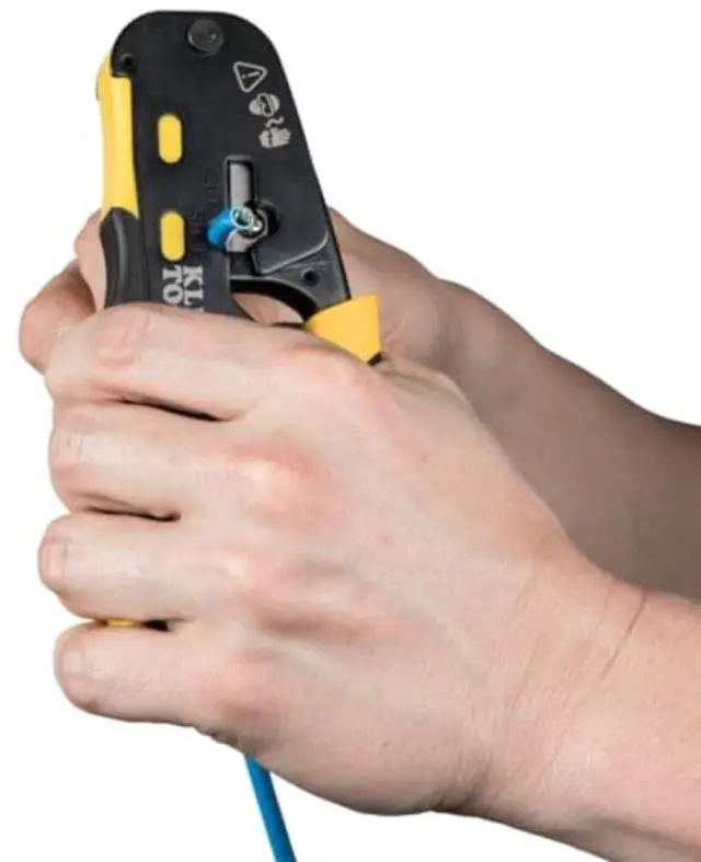 Alt view image 6 of 7 - KEHIPI VDV226-110 Ratcheting Modular Data Cable Crimper / Wire Stripper / Wire Cutter for RJ11/RJ12 Standard, RJ45 Pass-Thru Connectors