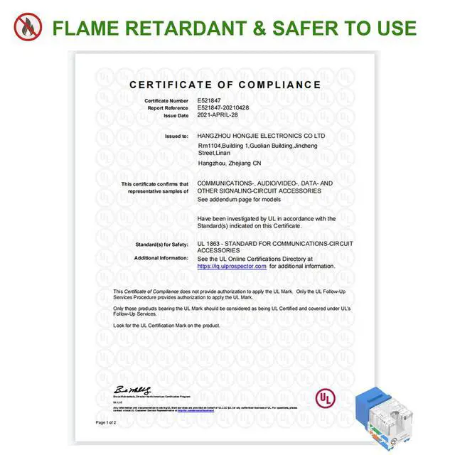 Alt view image 2 of 7 - KEHIPI UL Listed 10Gbps Cat6 Keystone Jack Insert 25-Pack, 90 Degree Punch Down RJ45 Keystone Jack Adapter Slim Profile Blue