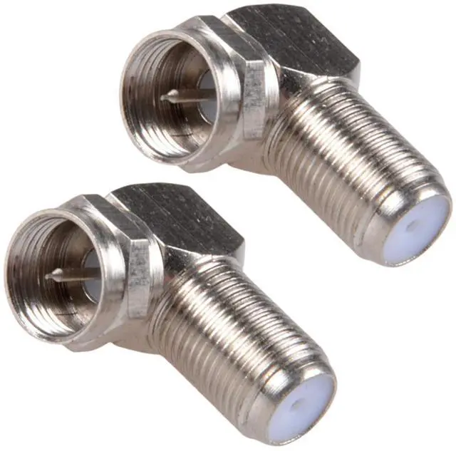 Main image of KEHIPI 2-Pack 90 Degree Coaxial Connector, Right Angle Coax Adapter for Flat Coaxial Cable, RG6 Male to Female, Low-Profile Wall & TV Installation (F-Type, Tool-Free)