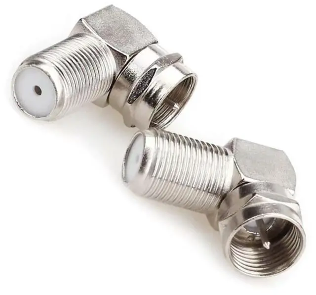Alt view image 3 of 7 - KEHIPI 2-Pack 90 Degree Coaxial Connector, Right Angle Coax Adapter for Flat Coaxial Cable, RG6 Male to Female, Low-Profile Wall & TV Installation (F-Type, Tool-Free)