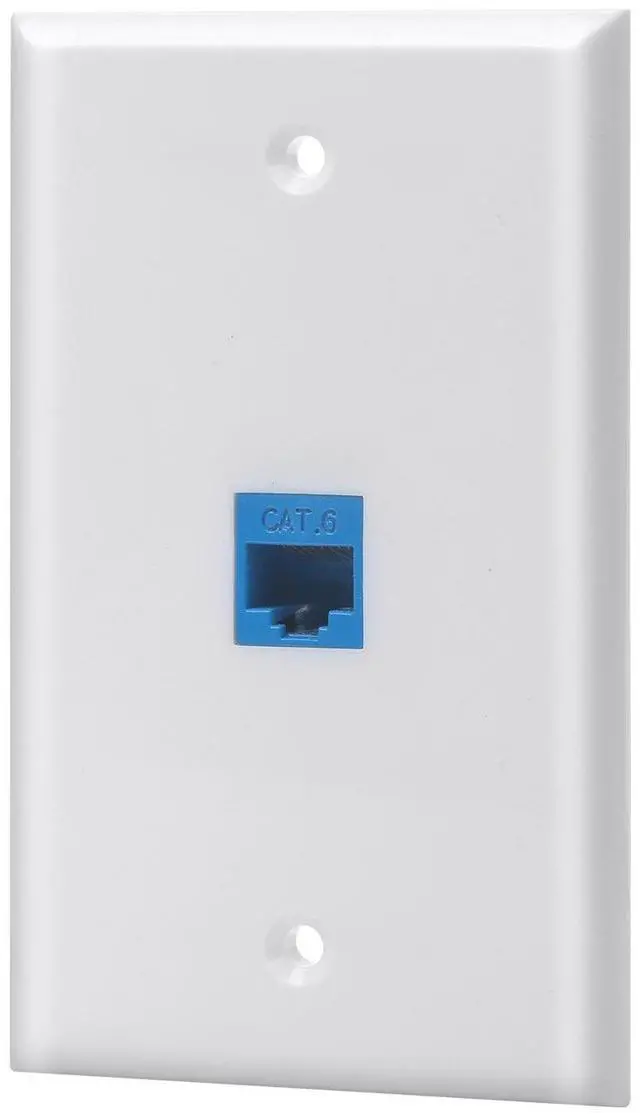 Main image of KEHIPI Ethernet Wall Plate, 1 Port Cat6 Keystone Female to Female - White