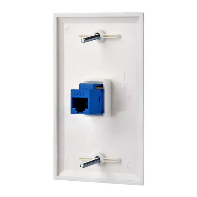 Alt view image 2 of 2 - KEHIPI Ethernet Wall Plate, 1 Port Cat6 Keystone Female to Female - White
