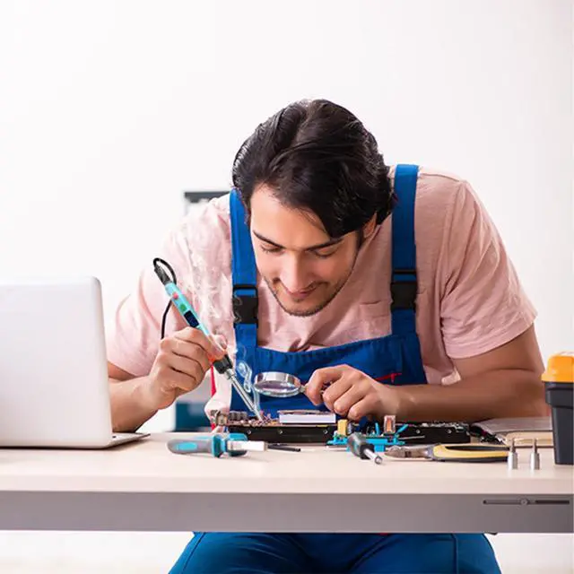 Alt view image 7 of 7 - KEHIPI Soldering Iron Kit, 90W LED Digital Soldering Gun kit with Ceramic Heater, 110V Adjustable Temperature Solder Welding Iron Kits, Auto-sleep, Thermostatic Design, Blue