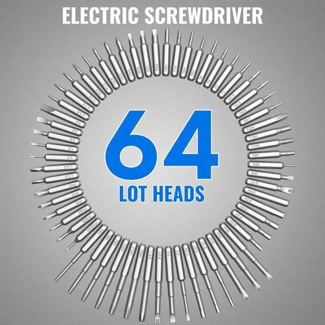 Alt view image 5 of 7 - KEHIPI Mini Electric Screwdriver 3.7V, Cordless Screwdriver Set, Precision Electric Screwdrivers 72-in-1 Magnetic Bits, Rechargeable Portable Repair Tool Kit for Electronics Laptops Glasses Clocks