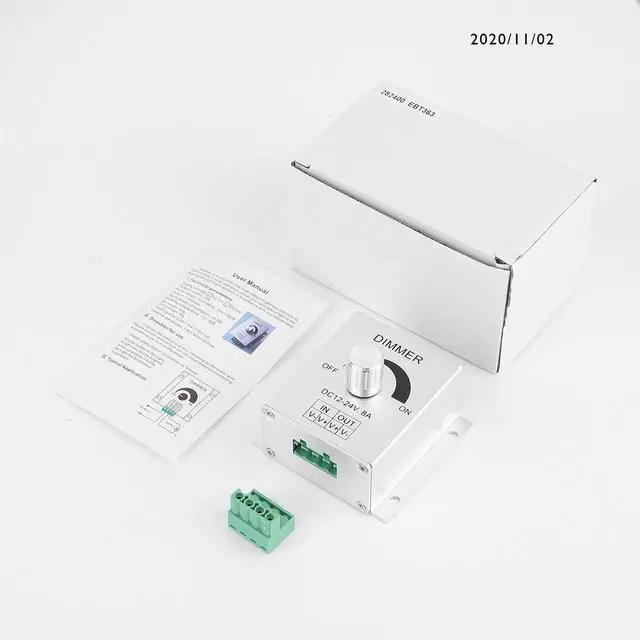 Alt view image 6 of 6 - KEHIPI 12V Dimmer Switch, Dimmer Knob Aluminium Case DC12V-24V 8A Single Channel Knob Dimmer Controller for LED Strip Bulb Lamp Light 5050 3528 5630 Single Color LED Strips